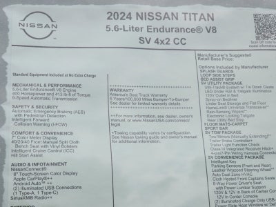 2024 Nissan TITAN Crew Cab SV 4x2 Crew Cab SV