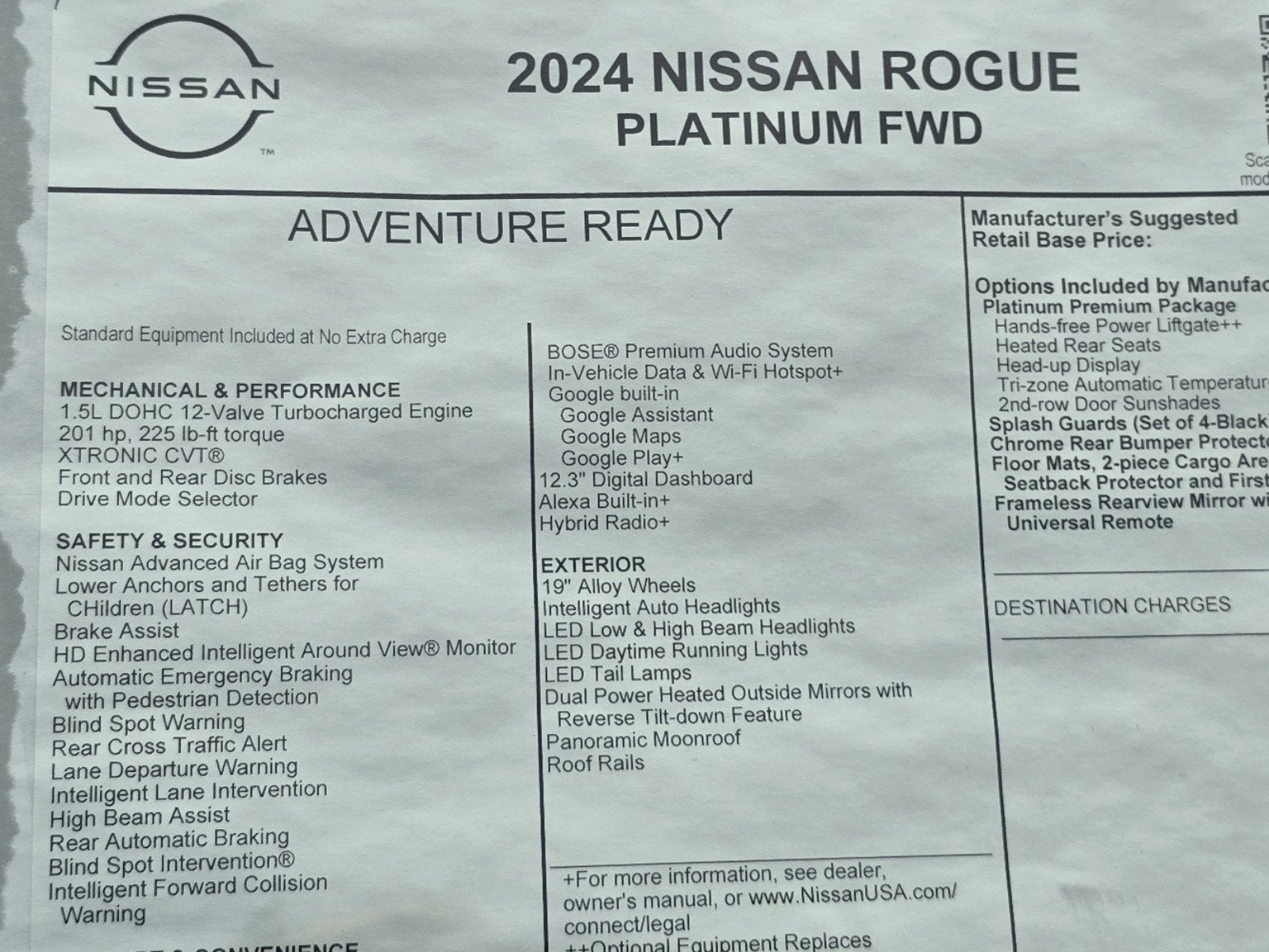 2024 Nissan Rogue Platinum FWD Platinum