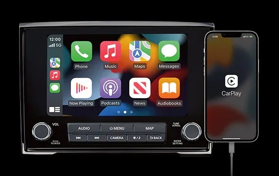 Stay connected with a standard 8" touch-screen display 2023 Nissan Titan | Mountain View Nissan of Dalton in Dalton GA